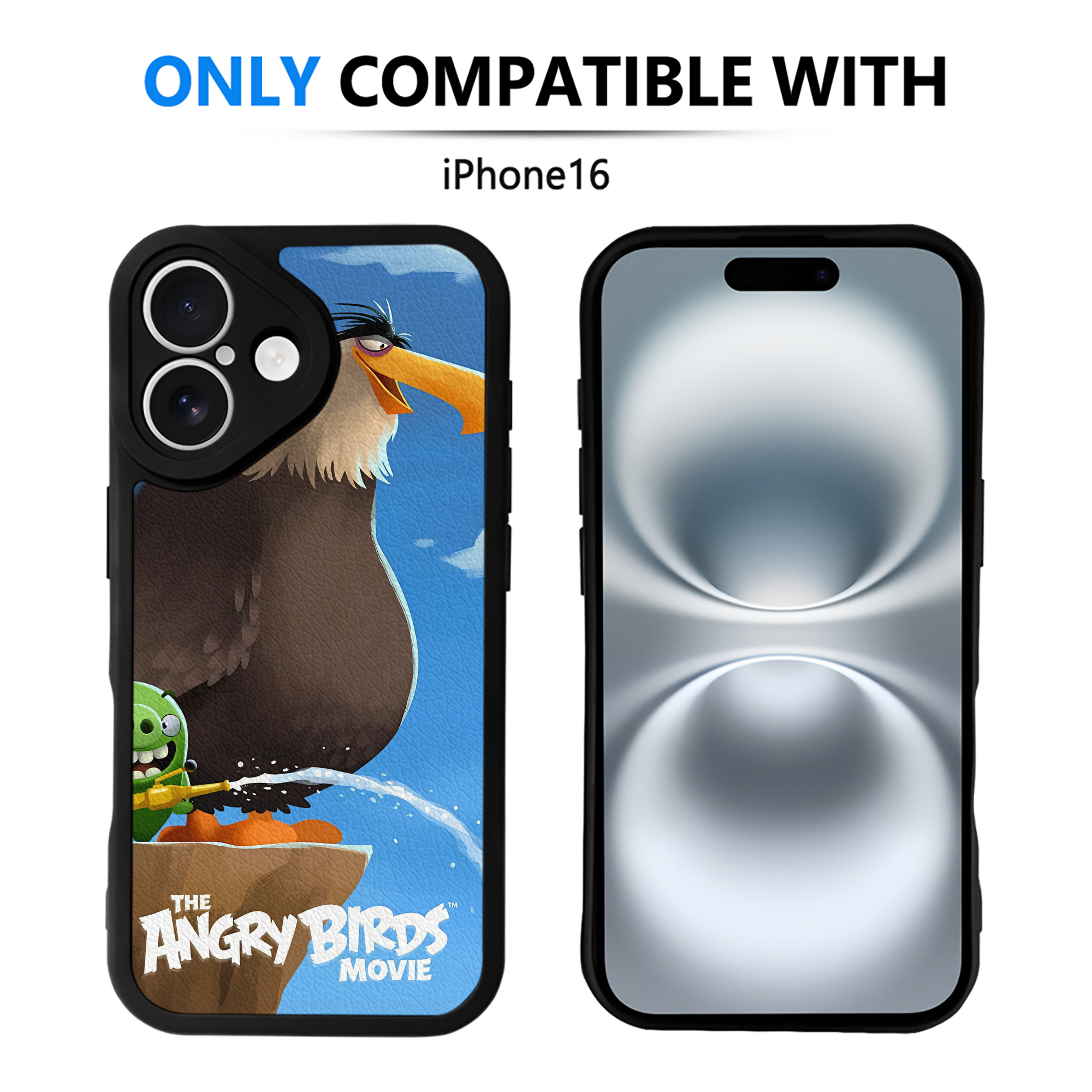 （画像用） Angry Birds アングリーバード 【iPhone 16シリーズ対応】シリコンスマホケース（レザー調） 材質：シリコン
